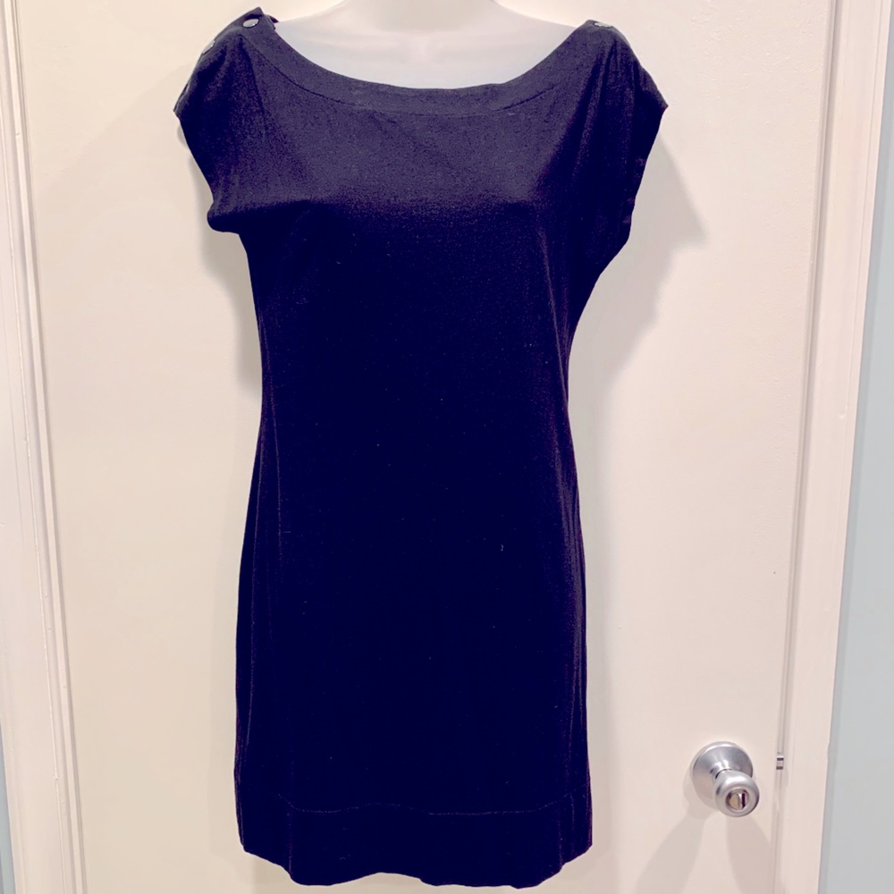 Express Black Button Sleeve Dress, Medium